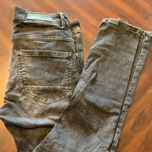 Zara Man Denim Collection Black Moto Jeans. Sz 34